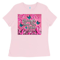 Bubblegum Pink stronger than the stormcancer Ladies Tee - AdoDesignShop