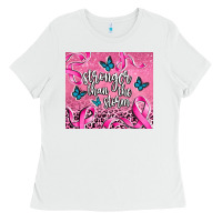 White stronger than the stormcancer Ladies Tee - AdoDesignShop