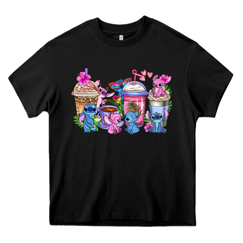 Stitch With Lilo Coffee Cups Heavy Core Tee by AdoDesignShop | Teevron