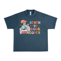 Midnight Navy death by book hangover Urban Heavy Tee - MaliasSmallBusiness