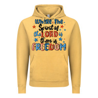 Vintage Mustard where the spirit of the lord is there is freedom Vintage Hoodie - MaliasSmallBusiness