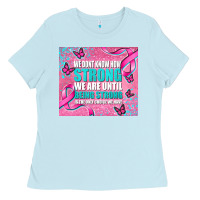 Baby Blue pink ribbon cancer Ladies Tee - AdoDesignShop
