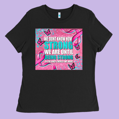 Pink Ribbon Cancer Ladies Tee Designed By Adodesignshop