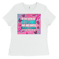 White pink ribbon cancer Ladies Tee - AdoDesignShop