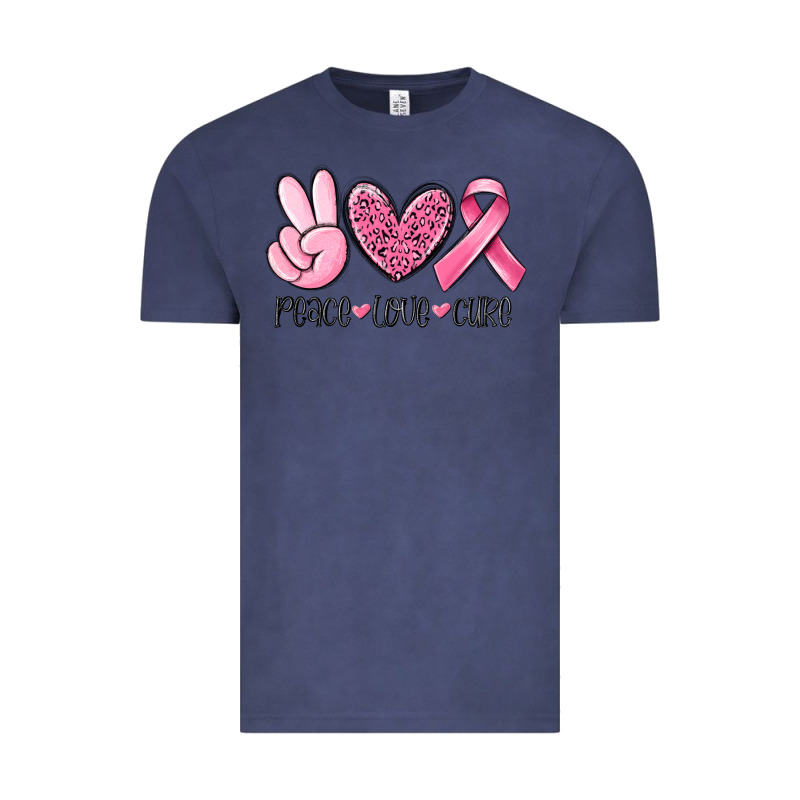 Peace Love Cure Breast Cancer Vintage Tee by MaliasSmallBusiness | Teevron