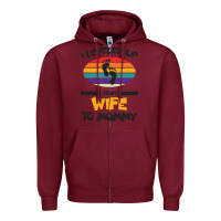 Burgundy I Leveled Up From Wife To Mommy Zipper Hoodie - Bettercallsaul
