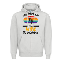 Dove Grey I Leveled Up From Wife To Mommy Zipper Hoodie - Bettercallsaul