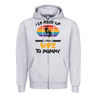 Heather Grey I Leveled Up From Wife To Mommy Zipper Hoodie - Bettercallsaul