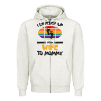 Oatmeal Heather I Leveled Up From Wife To Mommy Zipper Hoodie - Bettercallsaul