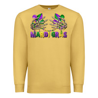 Antique Gold mardi gras skeleton hands Premium Sweatshirt - CowGirlArtShop