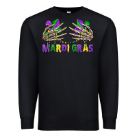 Black mardi gras skeleton hands Premium Sweatshirt - CowGirlArtShop