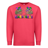 Cardinal mardi gras skeleton hands Premium Sweatshirt - CowGirlArtShop