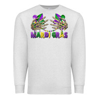 Oatmeal Heather mardi gras skeleton hands Premium Sweatshirt - CowGirlArtShop