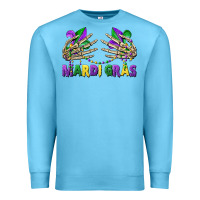Ocean Blue mardi gras skeleton hands Premium Sweatshirt - CowGirlArtShop