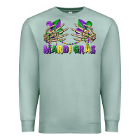 Seafoam mardi gras skeleton hands Premium Sweatshirt - CowGirlArtShop