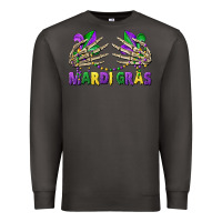 Smoke mardi gras skeleton hands Premium Sweatshirt - CowGirlArtShop