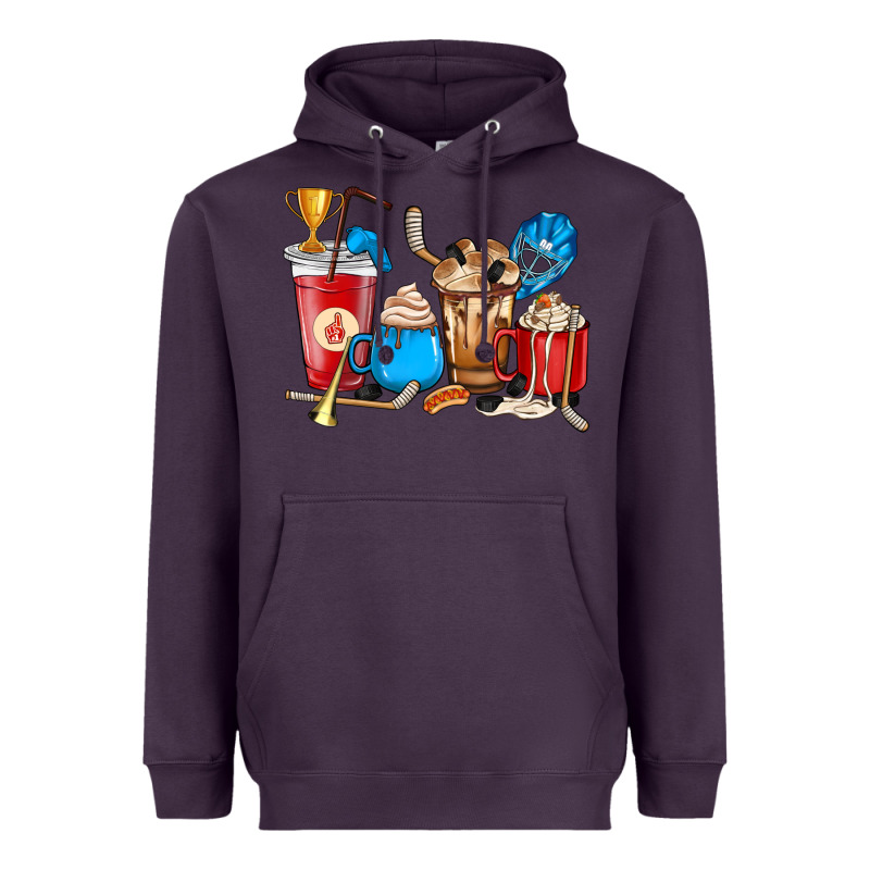 Hockey Coffee Cup Heavyweight Hoodie by HowdyJamesFarm | Teevron