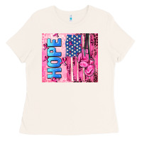 Bone hope  breast cancer and american flag Ladies Tee - AdoDesignShop