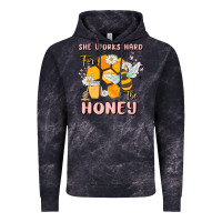 Cloud Black she works hard for the honey Vintage Hoodie - MaliasSmallBusiness