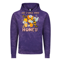 Cloud Purple she works hard for the honey Vintage Hoodie - MaliasSmallBusiness