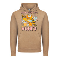 Vintage Coffee she works hard for the honey Vintage Hoodie - MaliasSmallBusiness