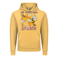 Vintage Mustard she works hard for the honey Vintage Hoodie - MaliasSmallBusiness