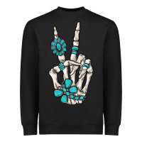 Black turquoise gemstone skeleton hand Heavyweight Sweatshirt - MaliasSmallBusiness