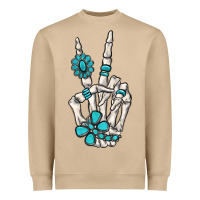 Mushroom turquoise gemstone skeleton hand Heavyweight Sweatshirt - MaliasSmallBusiness