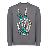 Storm turquoise gemstone skeleton hand Heavyweight Sweatshirt - MaliasSmallBusiness