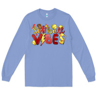 Colony Blue softball vibes Long Sleeve Tee - MaliasSmallBusiness