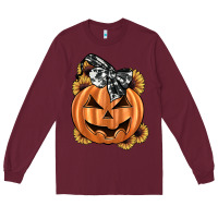 Burgundy sunflower pumpkin Long Sleeve Tee - JahusDesignShop