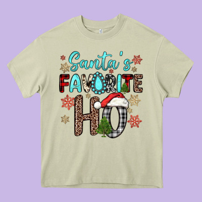 Santa S Favorite Ho Heavy Core Tee Designed By Jahusdesignshop