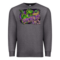 Charcoal Heather mardi saurus rex Premium Sweatshirt - CowGirlArtShop