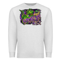 Oatmeal Heather mardi saurus rex Premium Sweatshirt - CowGirlArtShop