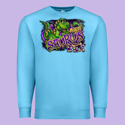 Mardi Saurus Rex Premium Sweatshirt Designed By Cowgirlartshop