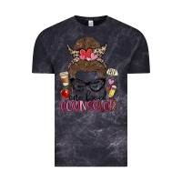 Cloud Black messy bun one loved counselor Vintage Tee - MaliasSmallBusiness