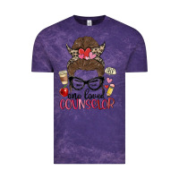 Cloud Purple messy bun one loved counselor Vintage Tee - MaliasSmallBusiness