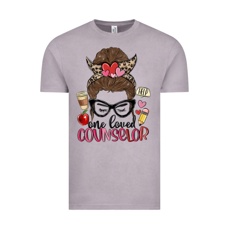 Messy Bun One Loved Counselor Vintage Tee by MaliasSmallBusiness | Teevron