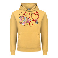 Vintage Mustard valentine's day stethoscope Vintage Hoodie - MaliasSmallBusiness