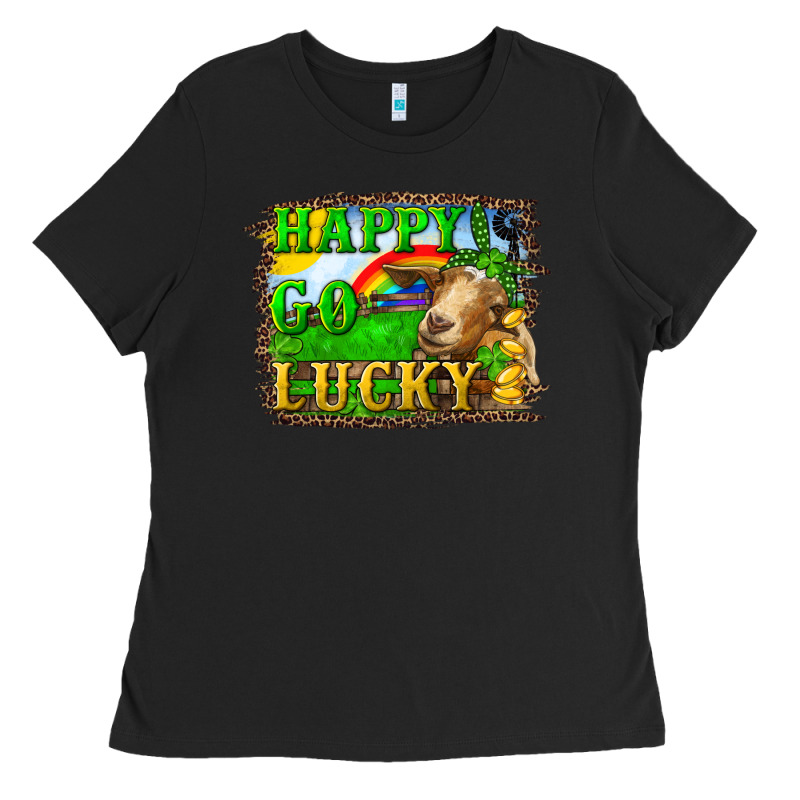 Happy Go Lucky Goat Ladies Tee by RanaPortraitStore | Teevron