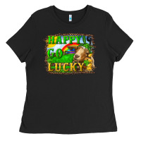 Black happy go lucky goat Ladies Tee - RanaPortraitStore