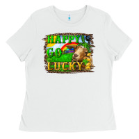 White happy go lucky goat Ladies Tee - RanaPortraitStore