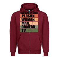Burgundy Person Woman Man Camera Tv Zipper Hoodie - Bettercallsaul