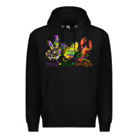Black peace love crawfish mardi gras Premium Hoodie - CowGirlArtShop