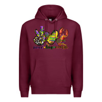 Burgundy peace love crawfish mardi gras Premium Hoodie - CowGirlArtShop