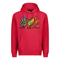 Cardinal peace love crawfish mardi gras Premium Hoodie - CowGirlArtShop