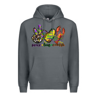 Rock peace love crawfish mardi gras Premium Hoodie - CowGirlArtShop