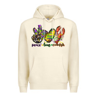 Sandshell peace love crawfish mardi gras Premium Hoodie - CowGirlArtShop