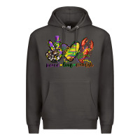 Smoke peace love crawfish mardi gras Premium Hoodie - CowGirlArtShop