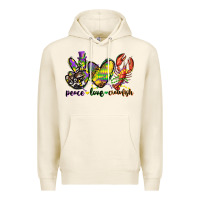 Tofu peace love crawfish mardi gras Premium Hoodie - CowGirlArtShop